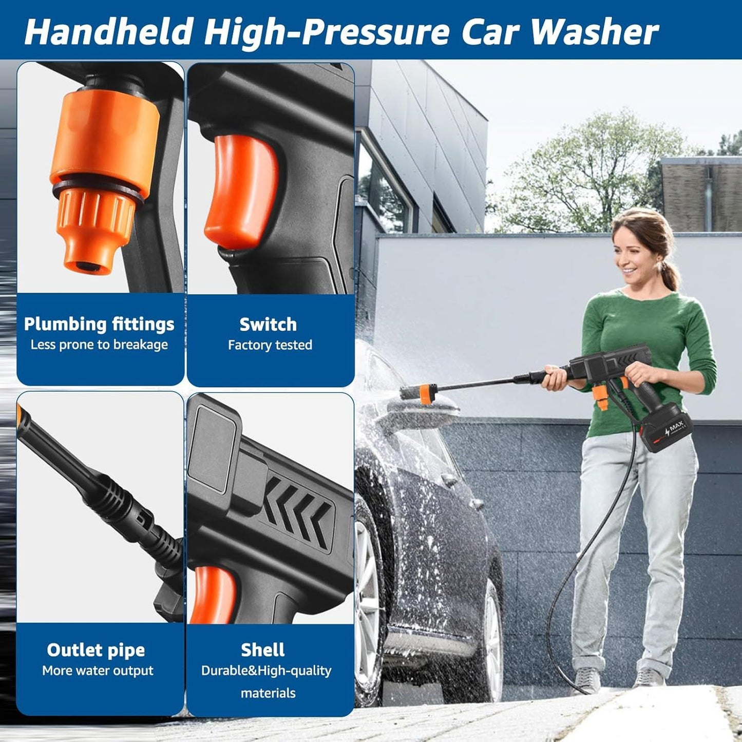 High Pressure Water CLEANING GUN (Rechargeable)