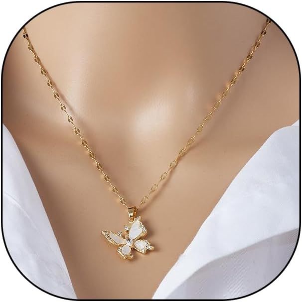 Elegant Gold Butterfly Pendant Necklace